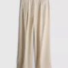 Pantalones de pierna ancha en mezcla de lino