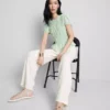 Pantalones de pierna recta arrugados