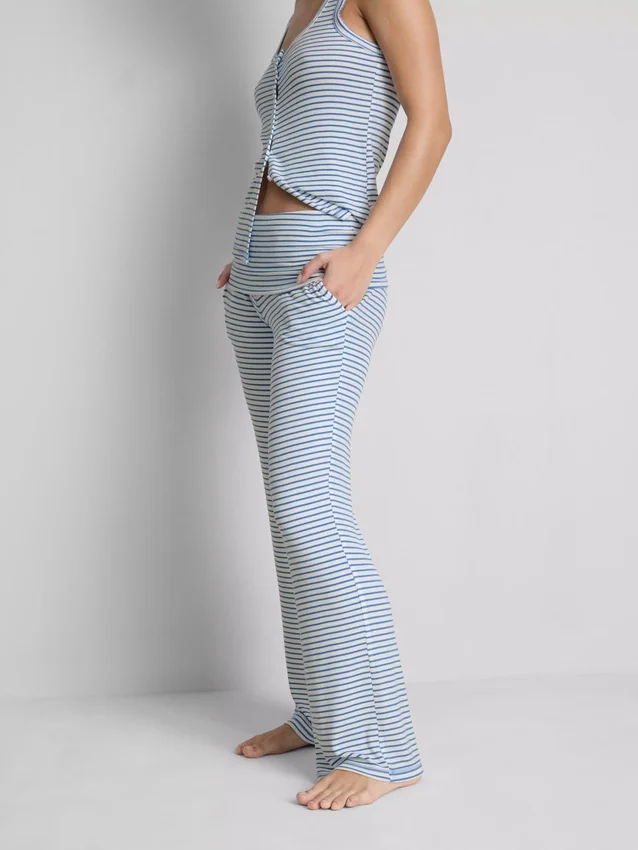 Pantalones de pijama a rayas acanaladas «Love to Lounge»