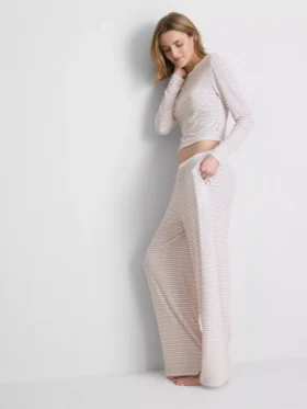 Pantalones de pijama a rayas con tejido acanalado