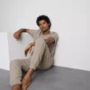 Pantalones de pijama a rayas con textura