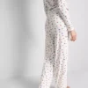 Pantalones de pijama acanalados con estampado de mariposas