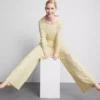 Pantalones de pijama acanalados con estampado floral