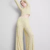 Pantalones de pijama acanalados con estampado floral