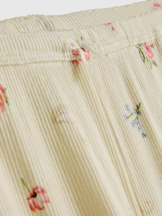 Pantalones de pijama acanalados con estampado floral