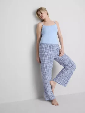 Pantalones de pijama de algodón a cuadros