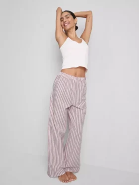 Pantalones de pijama de algodón a rayas