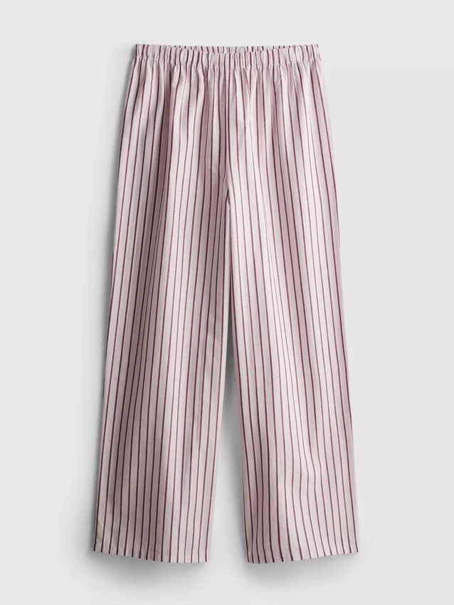 Pantalones de pijama de algodón a rayas