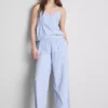 Pantalones de pijama de algodón a rayas estilo Oxford
