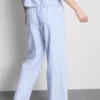 Pantalones de pijama de algodón a rayas estilo Oxford