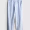 Pantalones de pijama de algodón a rayas estilo Oxford
