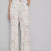 Pantalones de pijama de corte ancho con estampado floral