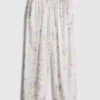 Pantalones de pijama de corte ancho con estampado floral