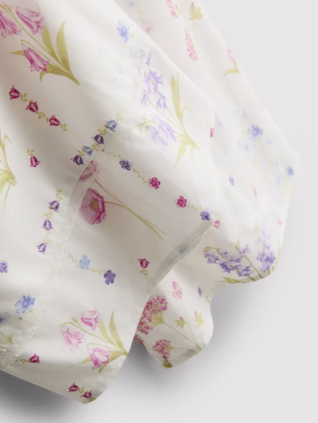 Pantalones de pijama de corte ancho con estampado floral