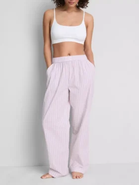 Pantalones de pijama de pierna recta a rayas, ideales para relajarse