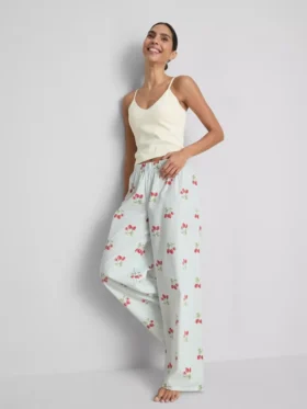 Pantalones de pijama estampados de algodón