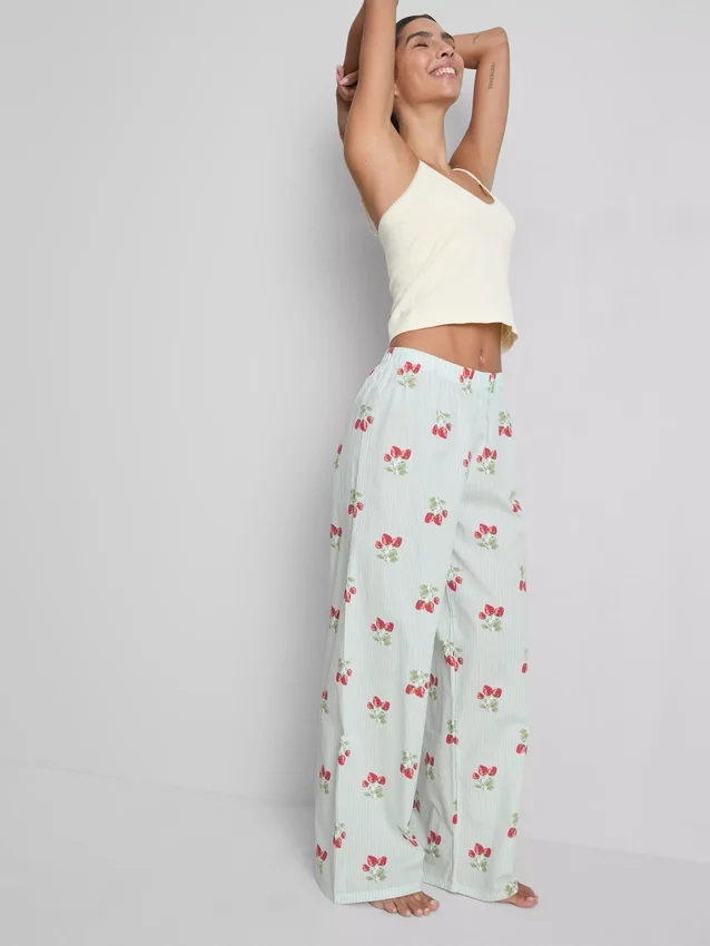 Pantalones de pijama estampados de algodón