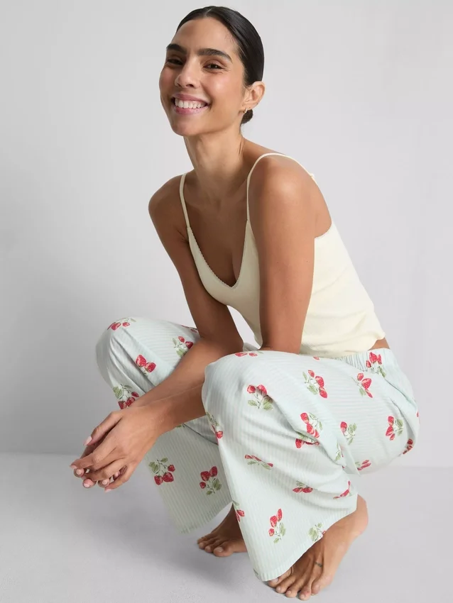 Pantalones de pijama estampados de algodón