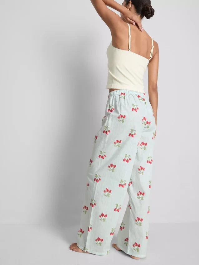 Pantalones de pijama estampados de algodón