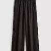 Pantalones de playa de algodón de pierna ancha