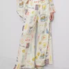 Pantalones de playa estampados de pierna ancha