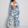 Pantalones de playa estampados de pierna ancha