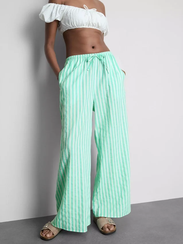 Pantalones de playa estampados de pierna ancha