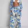 Pantalones de playa estampados de pierna ancha