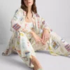 Pantalones de playa estampados de pierna ancha