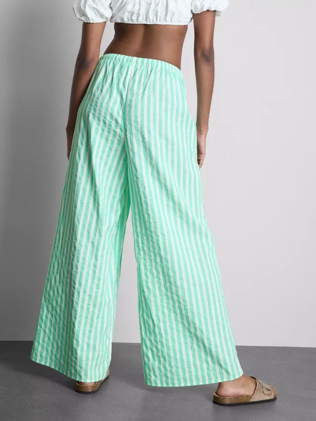 Pantalones de playa estampados de pierna ancha
