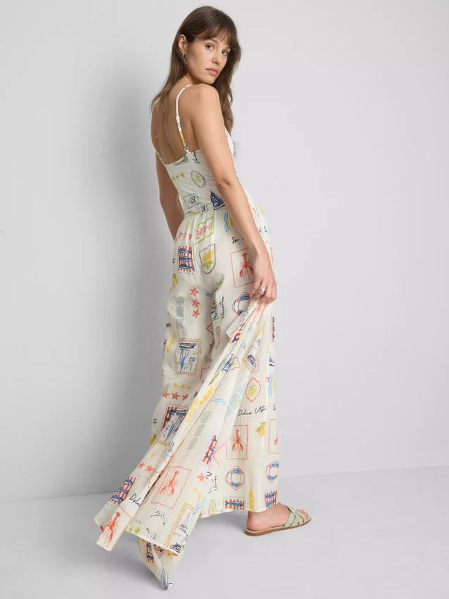 Pantalones de playa estampados de pierna ancha