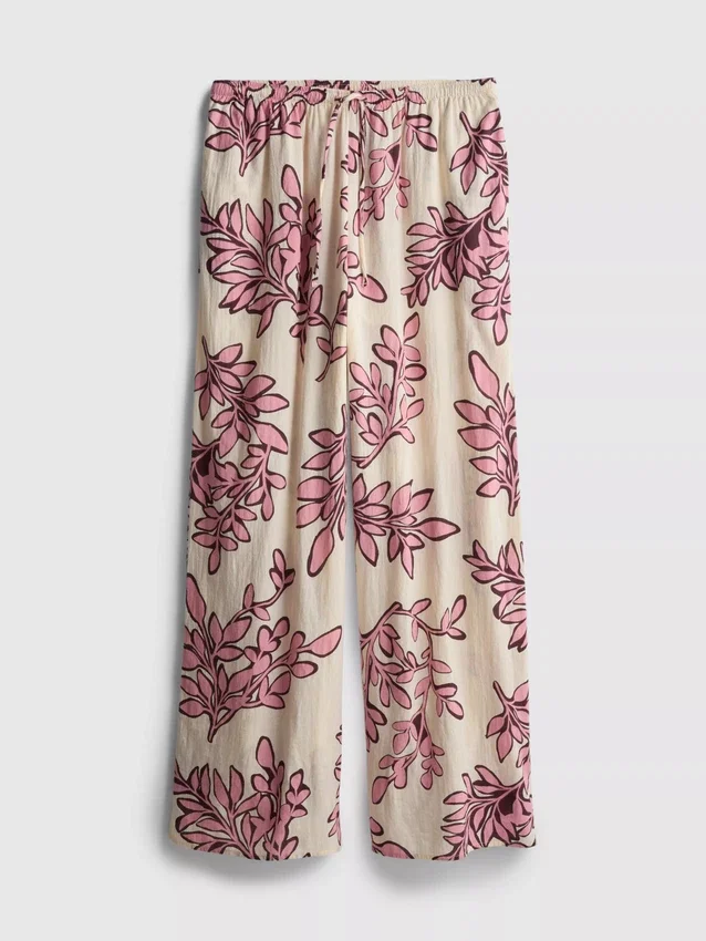 Pantalones de playa estampados de pierna ancha