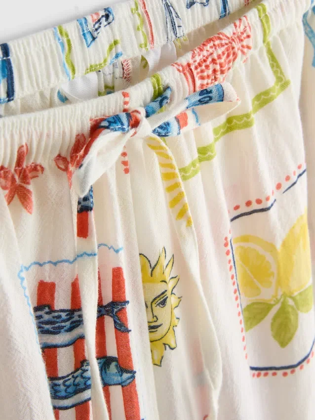 Pantalones de playa estampados de pierna ancha