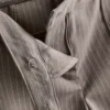 Pantalones de rayas finas de pierna ancha y tejido cepillado