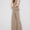Pantalones de tiro medio y pierna ancha