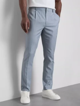 Pantalones de traje de corte ajustado con textura dobby
