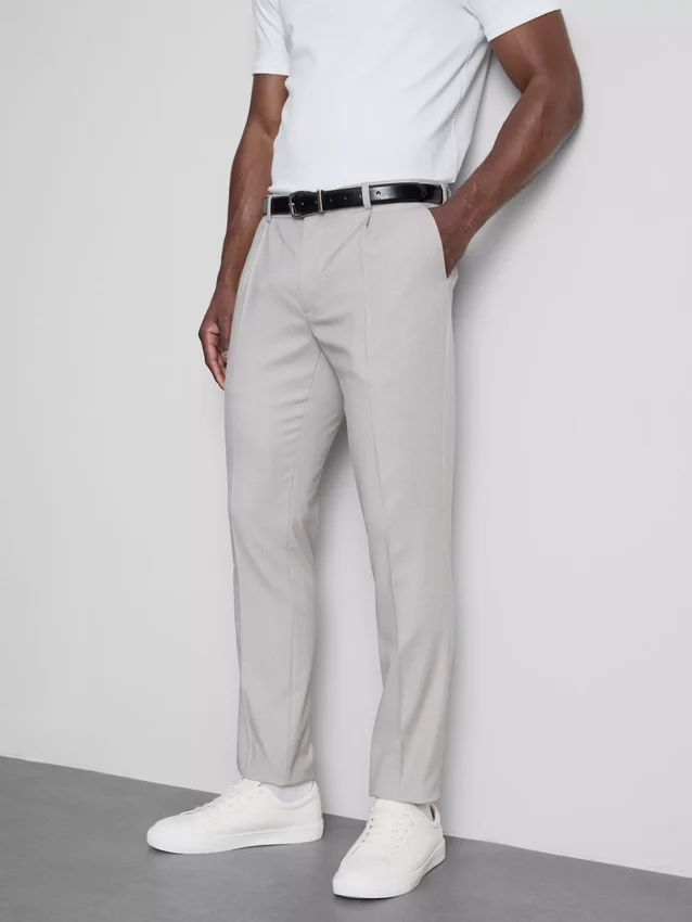 Pantalones de traje de corte ajustado con textura dobby