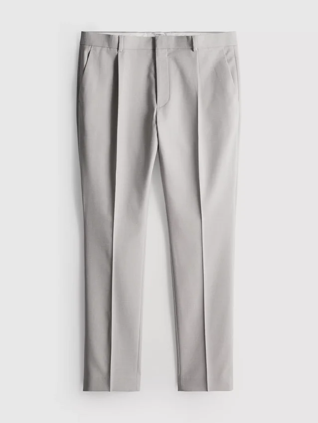 Pantalones de traje de corte ajustado con textura dobby
