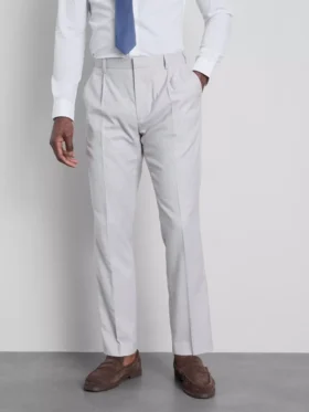 Pantalones de traje texturizados de corte regular