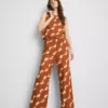 Pantalones estampados de pierna ancha