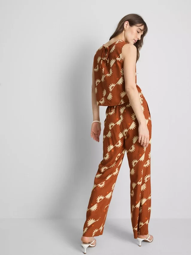 Pantalones estampados de pierna ancha