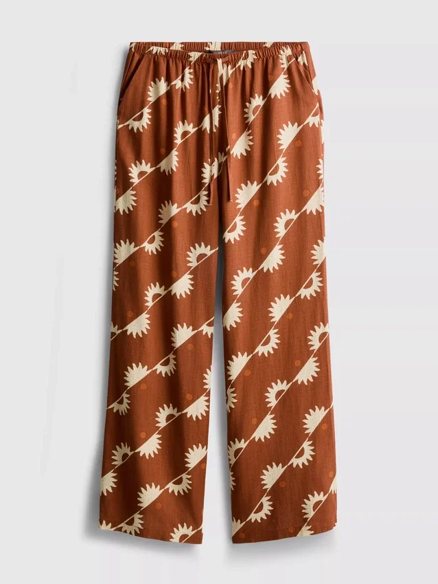 Pantalones estampados de pierna ancha