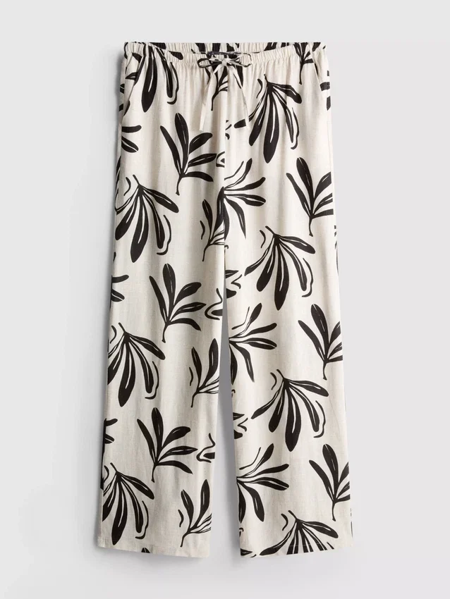 Pantalones estampados de pierna ancha