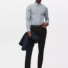 Pantalones formales de sarga de corte ajustado