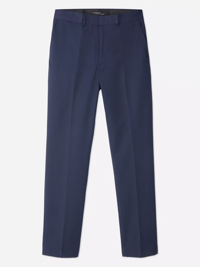 Pantalones formales de sarga de corte ajustado