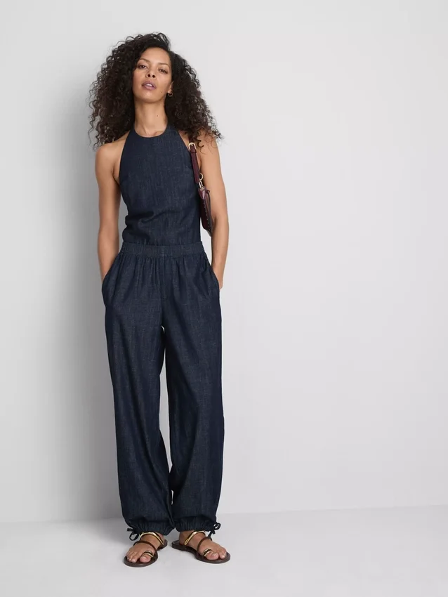 Pantalones harem de denim con alto contenido de algodón de Paula Echevarría