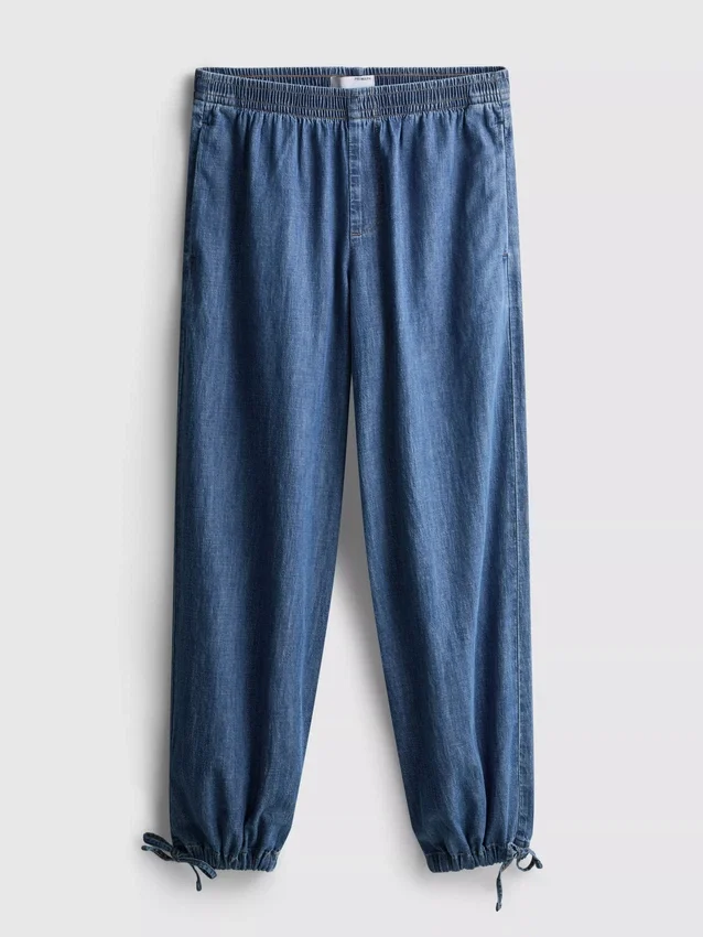 Pantalones harem de denim con alto contenido de algodón de Paula Echevarría