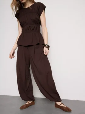 Pantalones harén texturizados