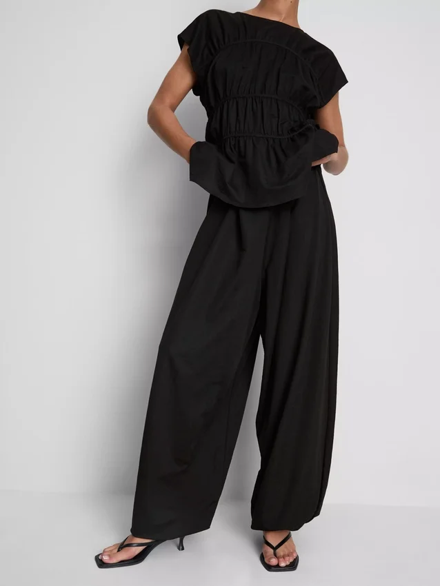 Pantalones harén texturizados
