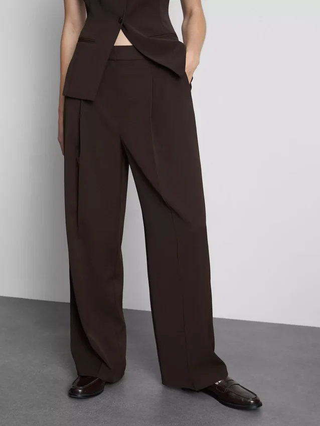 Pantalones Lila de pierna recta